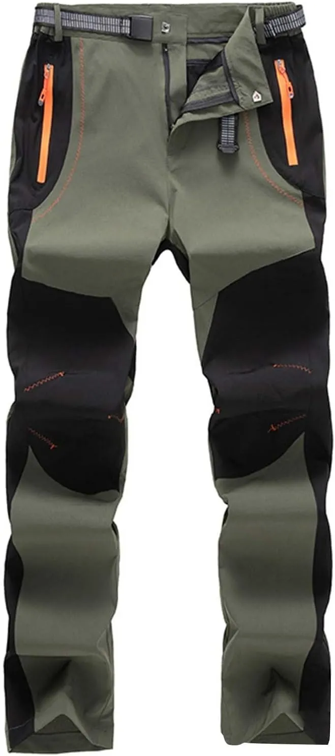 GIERIDUC Men's Hiking Pants Lightweight Quick Dry Stretch Wind Pants Color Patchwork Travel Trouser Fishing Outdoor Work Pant