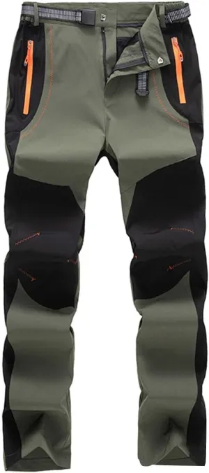 GIERIDUC Men's Hiking Pants Lightweight Quick Dry Stretch Wind Pants Color Patchwork Travel Trouser Fishing Outdoor Work Pant