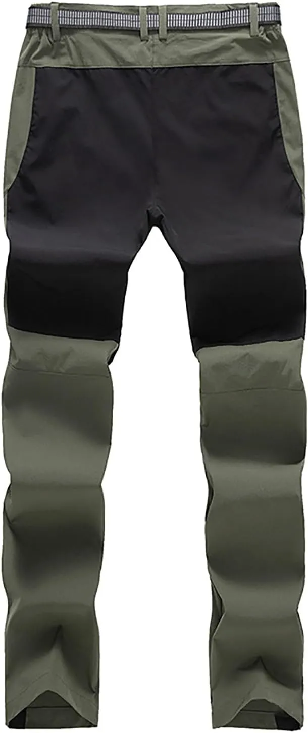 GIERIDUC Men's Hiking Pants Lightweight Quick Dry Stretch Wind Pants Color Patchwork Travel Trouser Fishing Outdoor Work Pant