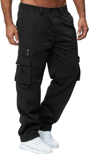GIERIDUC Men's Lightweight Cargo Pants Sweatpants Athletic Running Fashion Trousers Drawstring Loose Fit Joggers with Pockets