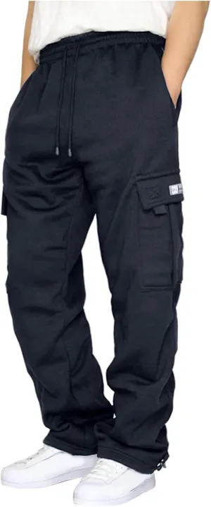 GOFULY Men Cargo Pants with Pockets Baggy Drawstring Elastic Waist Sweatpants Work Pants Stretch Athletic Joggers Trousers