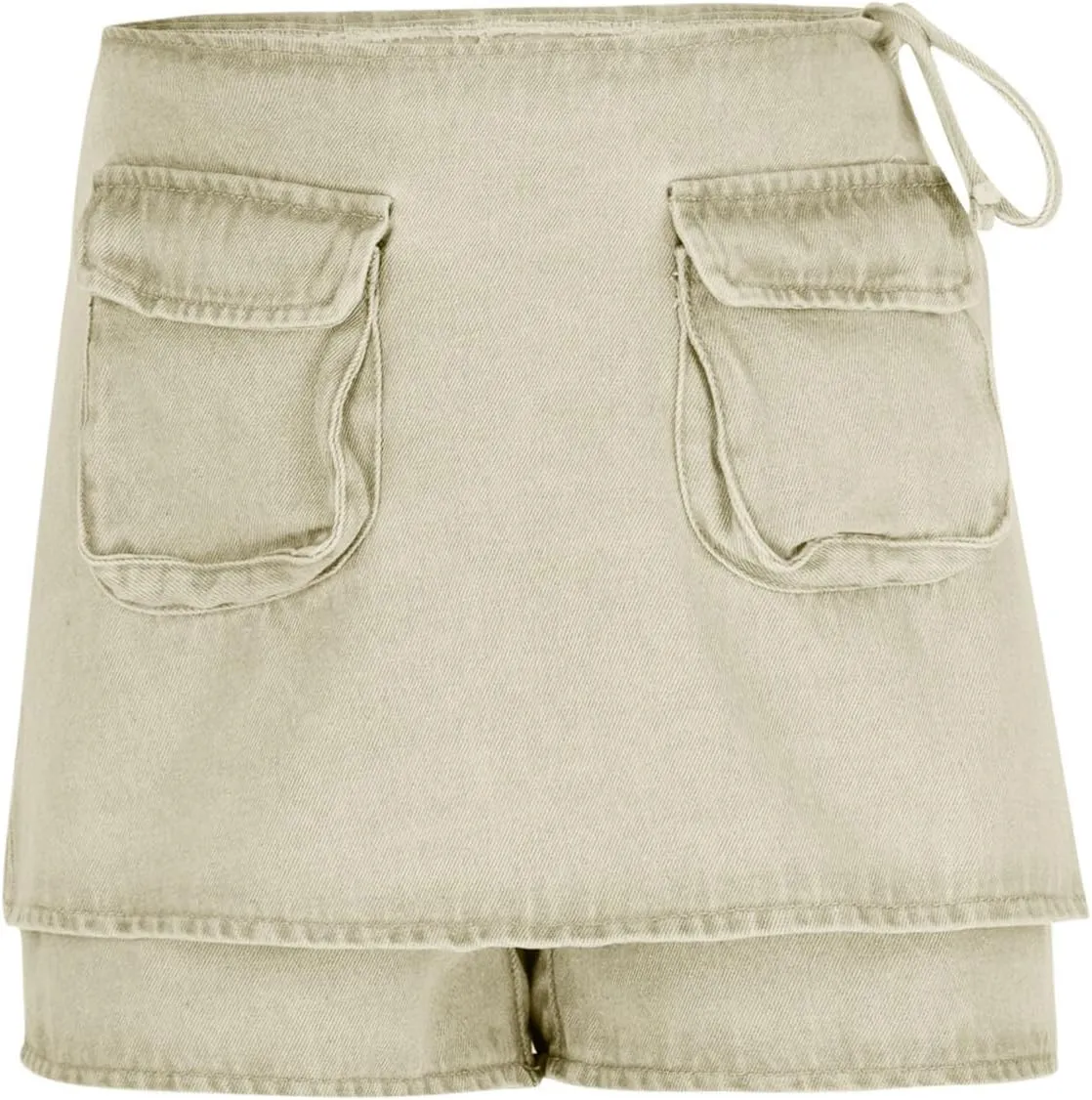 HGps8w Women's Stretchy Denim Cargo Skort Sexy High Waisted 2025 Summer Casual Mini Jean Skirt Shorts with Pockets