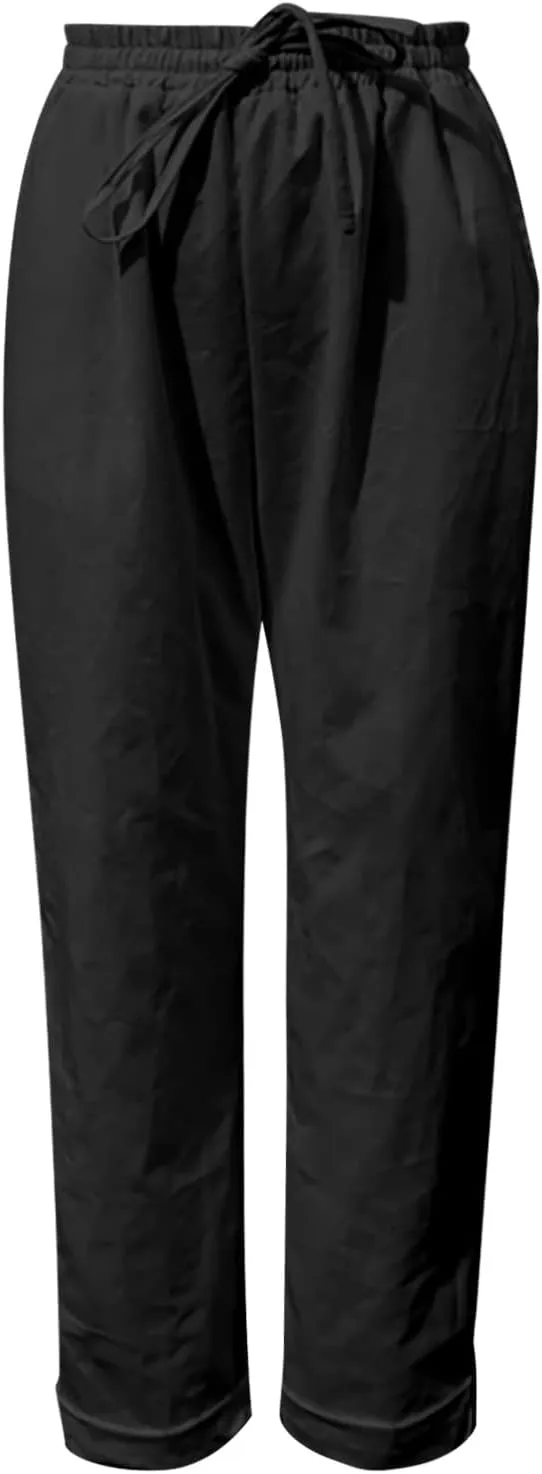 LCMTWX Beach Pants for Women Pant Casual Baggy Elastic Waist Trouser Wide Leg Pant with Pocket Women Linen Palazzo Pants