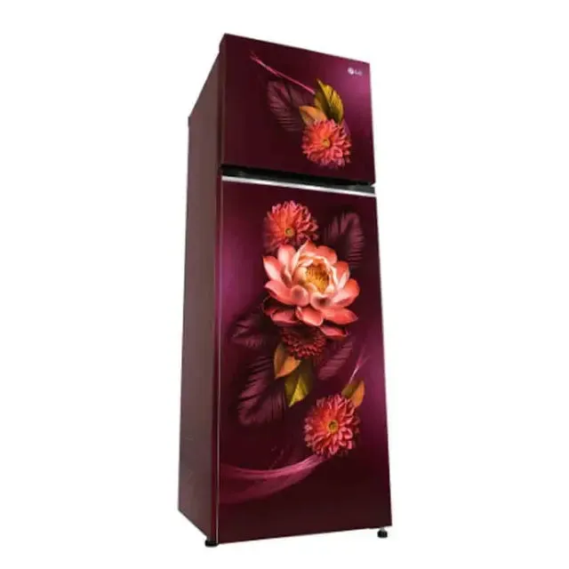 LG GL-S312SRWY 272L 2 Star Frost Free Double Door Refrigerator | Convertible Freezer | Smart Inverter Compressor | Auto Smart Connect | Red Waterlily | Made in India