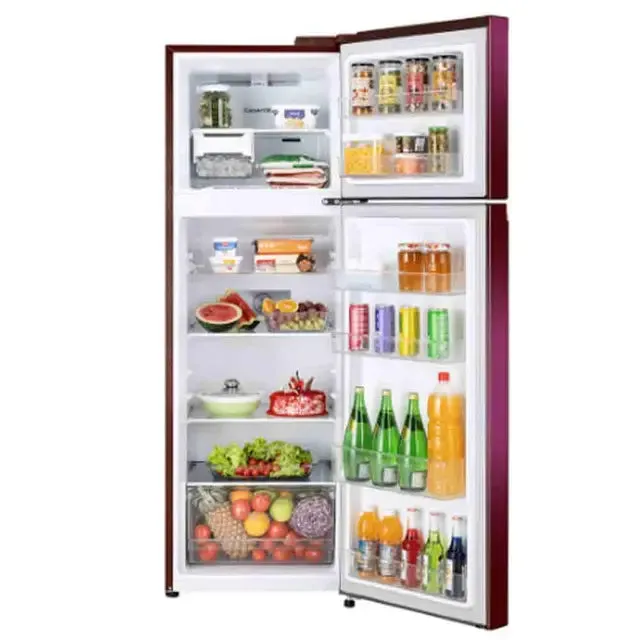 LG GL-S312SRWY 272L 2 Star Frost Free Double Door Refrigerator | Convertible Freezer | Smart Inverter Compressor | Auto Smart Connect | Red Waterlily | Made in India