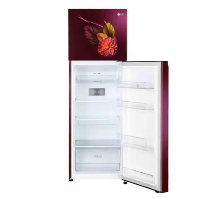 LG GL-S312SRWY 272L 2 Star Frost Free Double Door Refrigerator | Convertible Freezer | Smart Inverter Compressor | Auto Smart Connect | Red Waterlily | Made in India