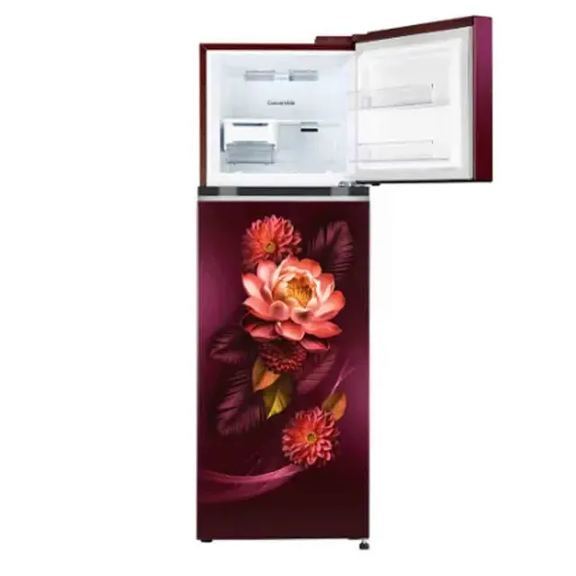 LG GL-S312SRWY 272L 2 Star Frost Free Double Door Refrigerator | Convertible Freezer | Smart Inverter Compressor | Auto Smart Connect | Red Waterlily | Made in India