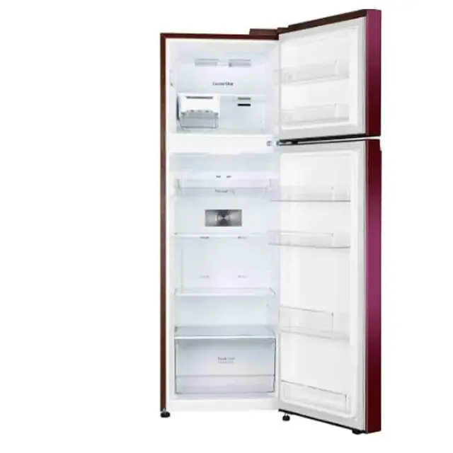LG GL-S312SRWY 272L 2 Star Frost Free Double Door Refrigerator | Convertible Freezer | Smart Inverter Compressor | Auto Smart Connect | Red Waterlily | Made in India