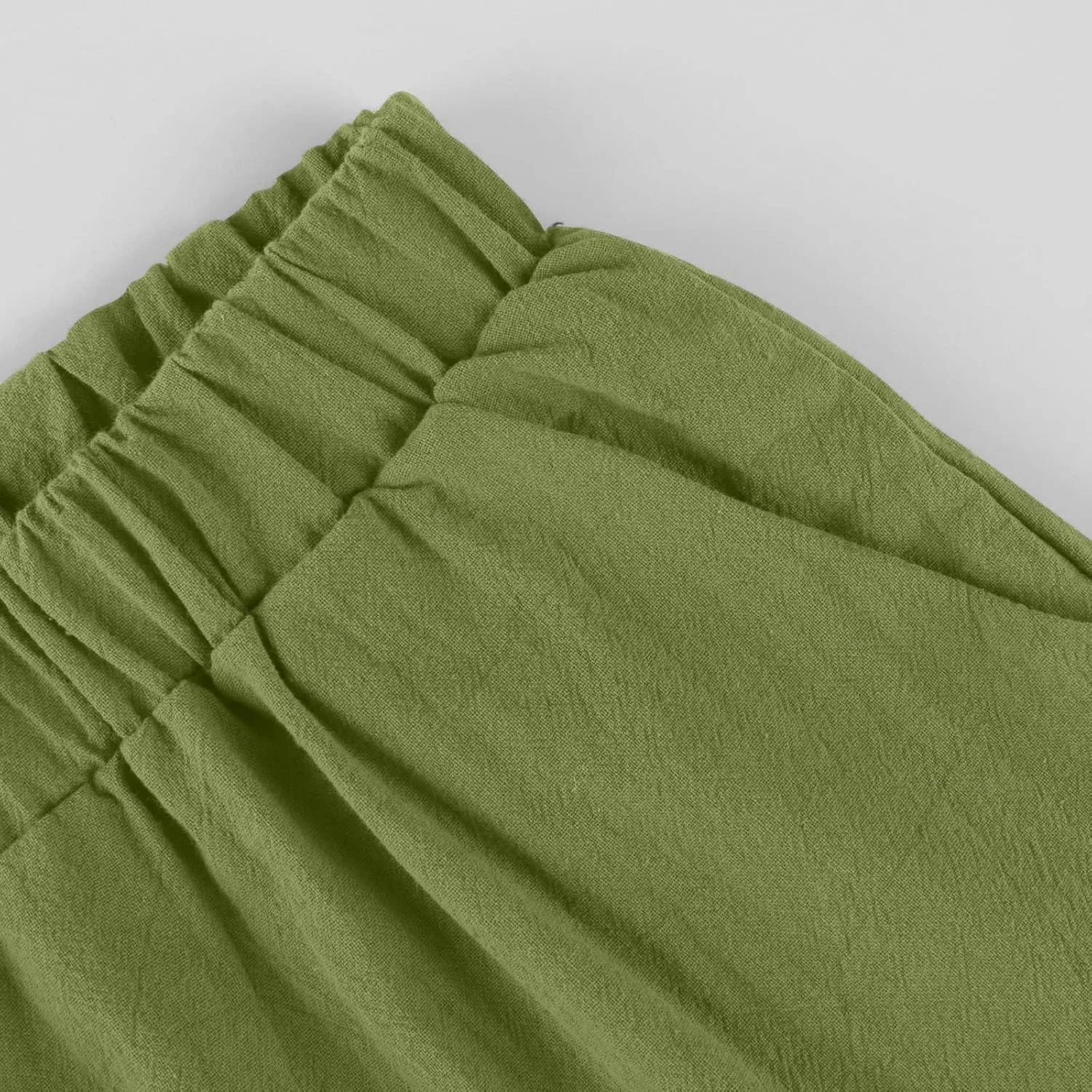 Linen Capris Pants Women Plus Size Casual Summer 2025 Loose Fit Drawstring Elastic Waist Cropped Trouser Lounge Pant