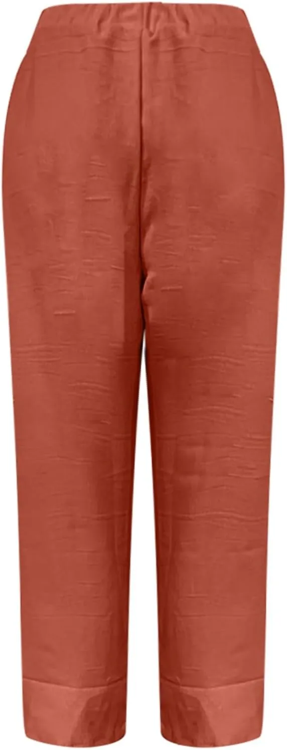 Linen Pants Women 2025 Summer Casual Loose Wide Leg Palazzo Pants Spring High Waist Beach Vacation Outfits for Women