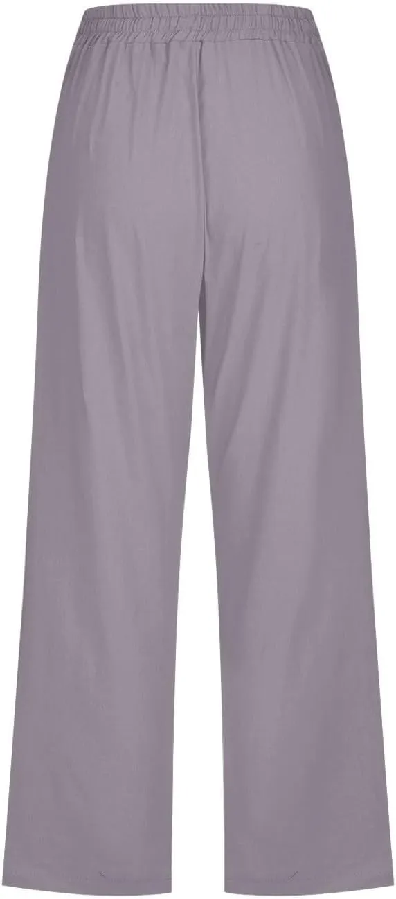 Linen Pants Women Plus Size Tapered Women's Spring and Summer Cotton and Linen Trousers Plus Size Wide Leg Pants