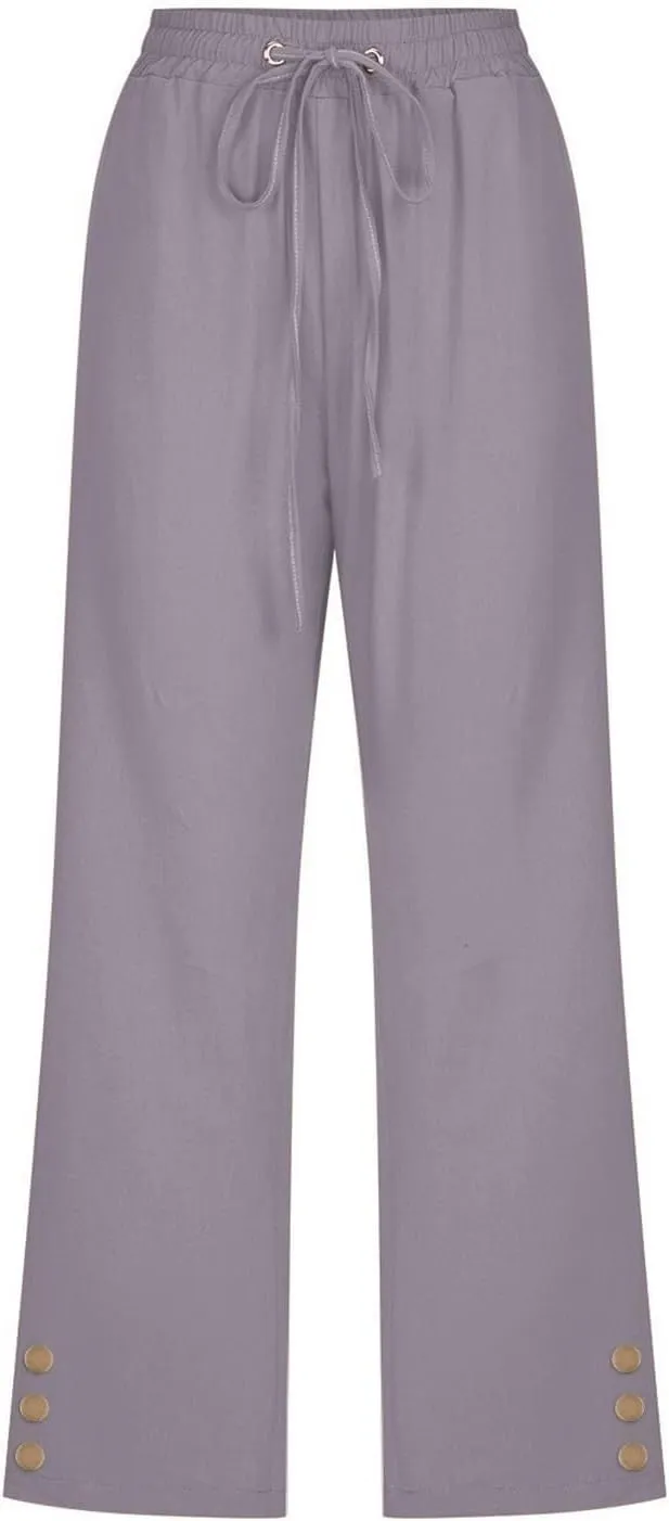 Linen Pants Women Plus Size Tapered Women's Spring and Summer Cotton and Linen Trousers Plus Size Wide Leg Pants