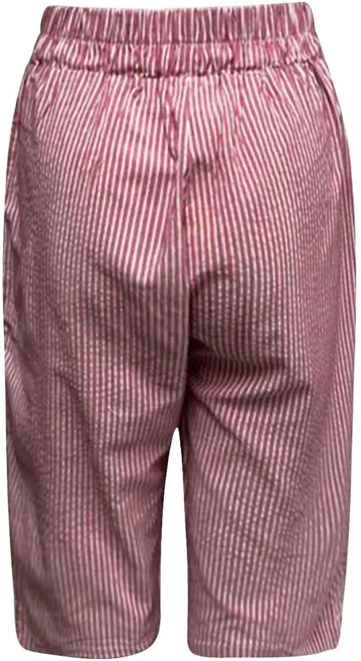Linen Shorts for Women 2025 Summer Trendy High Waisted Wide Leg Side Button Bermuda Short Loose Pants with Pockets