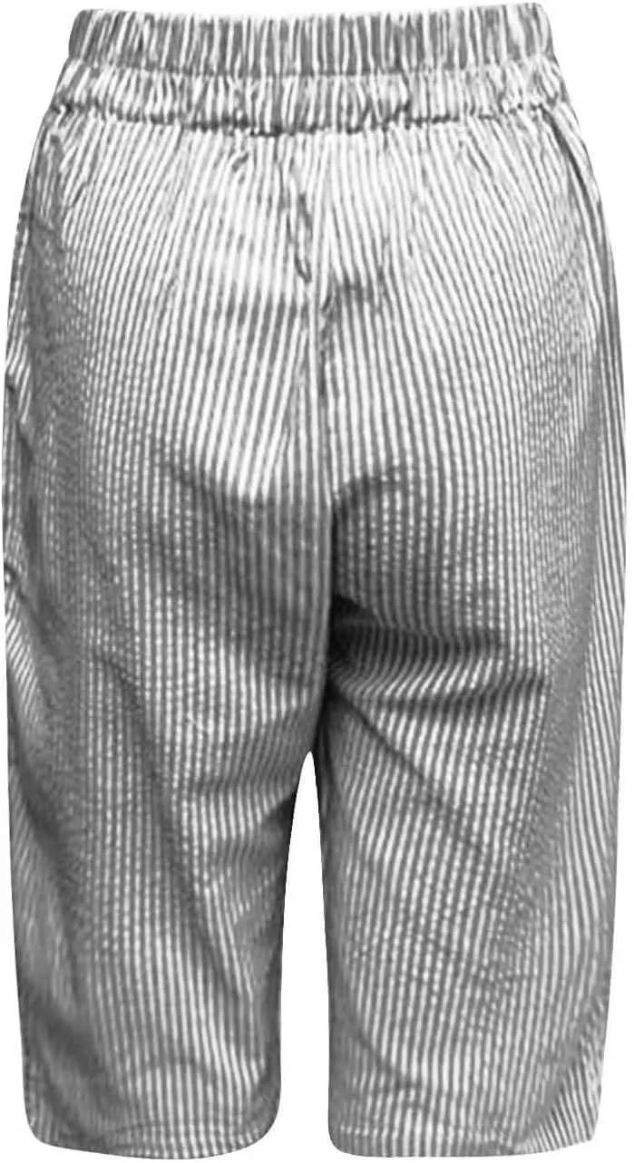 Linen Shorts for Women 2025 Summer Trendy High Waisted Wide Leg Side Button Bermuda Short Loose Pants with Pockets