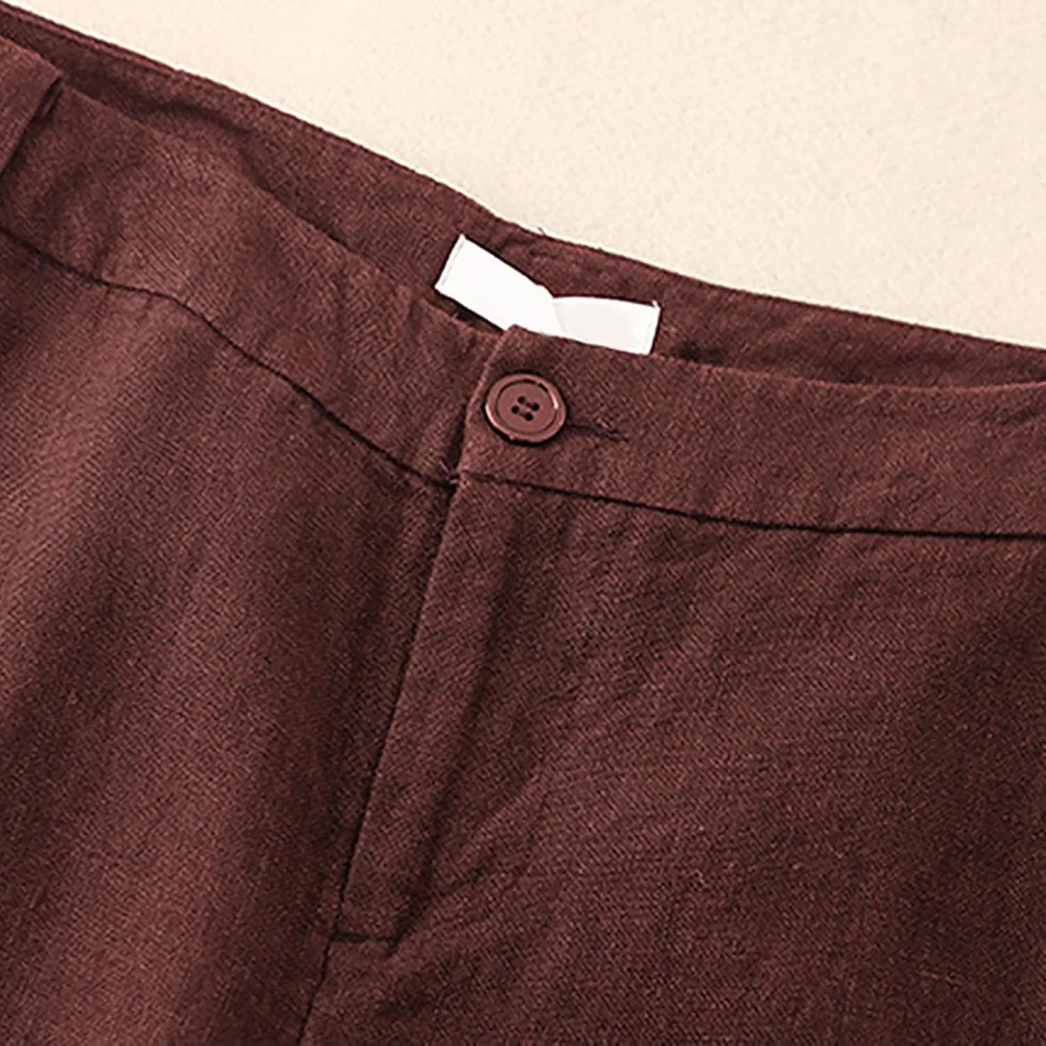 Lmdudan 2025 Women's Cotton Linen Pants Wide Straight Leg Pants Elastic High Waisted Casual Loose Trousers with Pockets