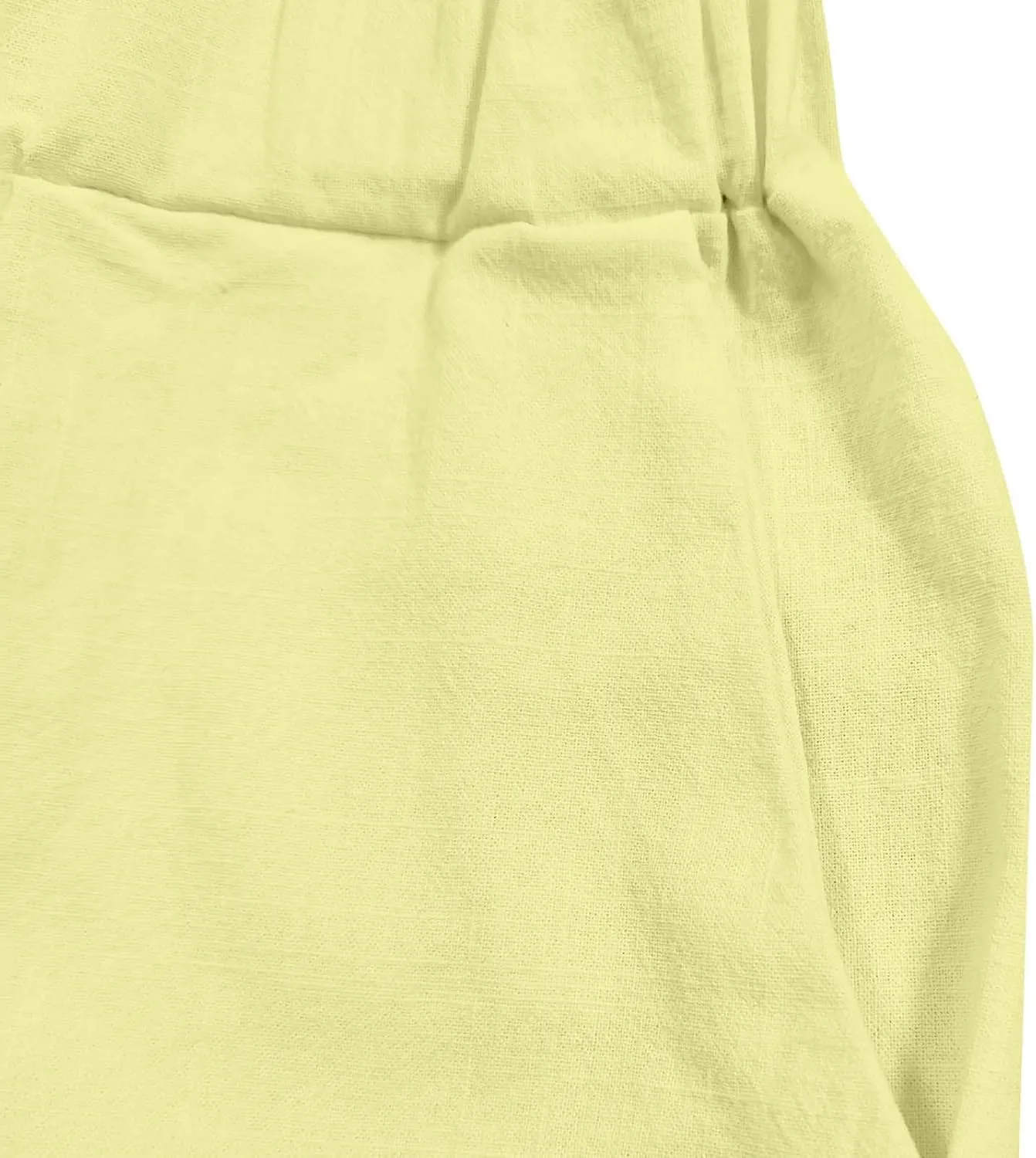 Lmdudan Women Linen Capri Pants Casual Drawstring Elastic High Waist Baggy Wide Leg Cropped Pants Trousers for Ladies Summer