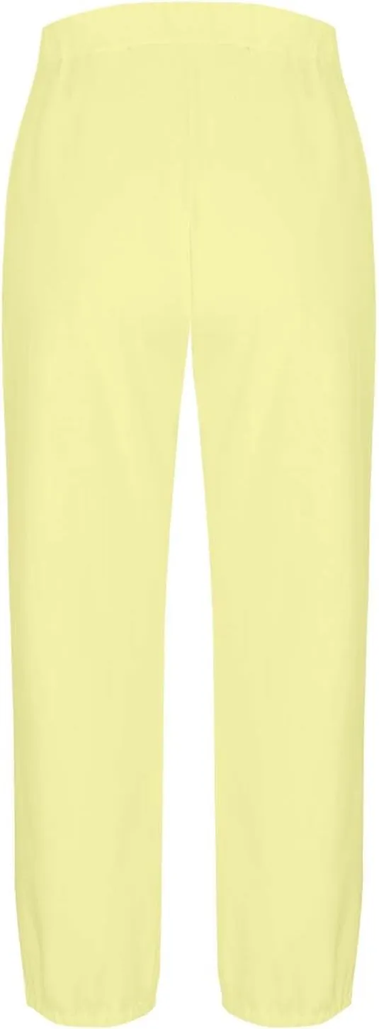 Lmdudan Women Linen Capri Pants Casual Drawstring Elastic High Waist Baggy Wide Leg Cropped Pants Trousers for Ladies Summer