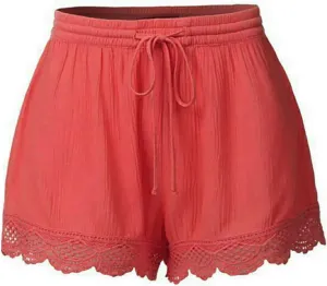 LRMQS Women's Casual Shorts with Pockets, Blue, Size 4X, Plus Size, 5 Inch, Loose Fit, Solid, 2 Pockets, Adult