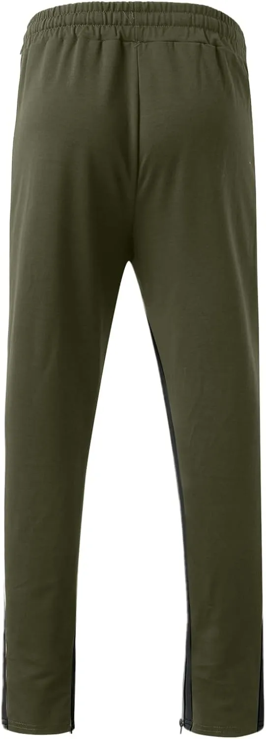 Mens Autumn Winter Cargo Joggers Stretch Pants Casual Twill Cotton Elastic Drawstring Outdoor Hiking Sweatpants