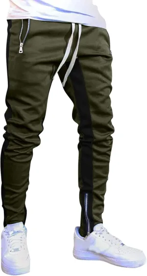 Mens Autumn Winter Cargo Joggers Stretch Pants Casual Twill Cotton Elastic Drawstring Outdoor Hiking Sweatpants