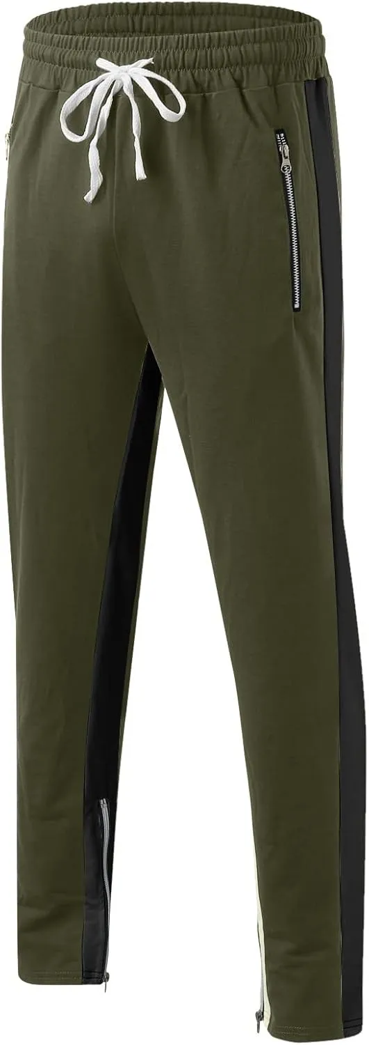Mens Autumn Winter Cargo Joggers Stretch Pants Casual Twill Cotton Elastic Drawstring Outdoor Hiking Sweatpants