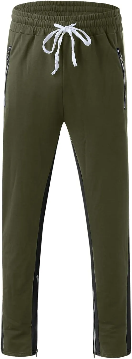 Mens Autumn Winter Cargo Joggers Stretch Pants Casual Twill Cotton Elastic Drawstring Outdoor Hiking Sweatpants
