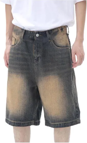 Mens Baggy Denim Jorts Y2K Vintage Loose Fit Hip Hop Jean Shorts Casual Summer Long Jeans Trendy Outfits