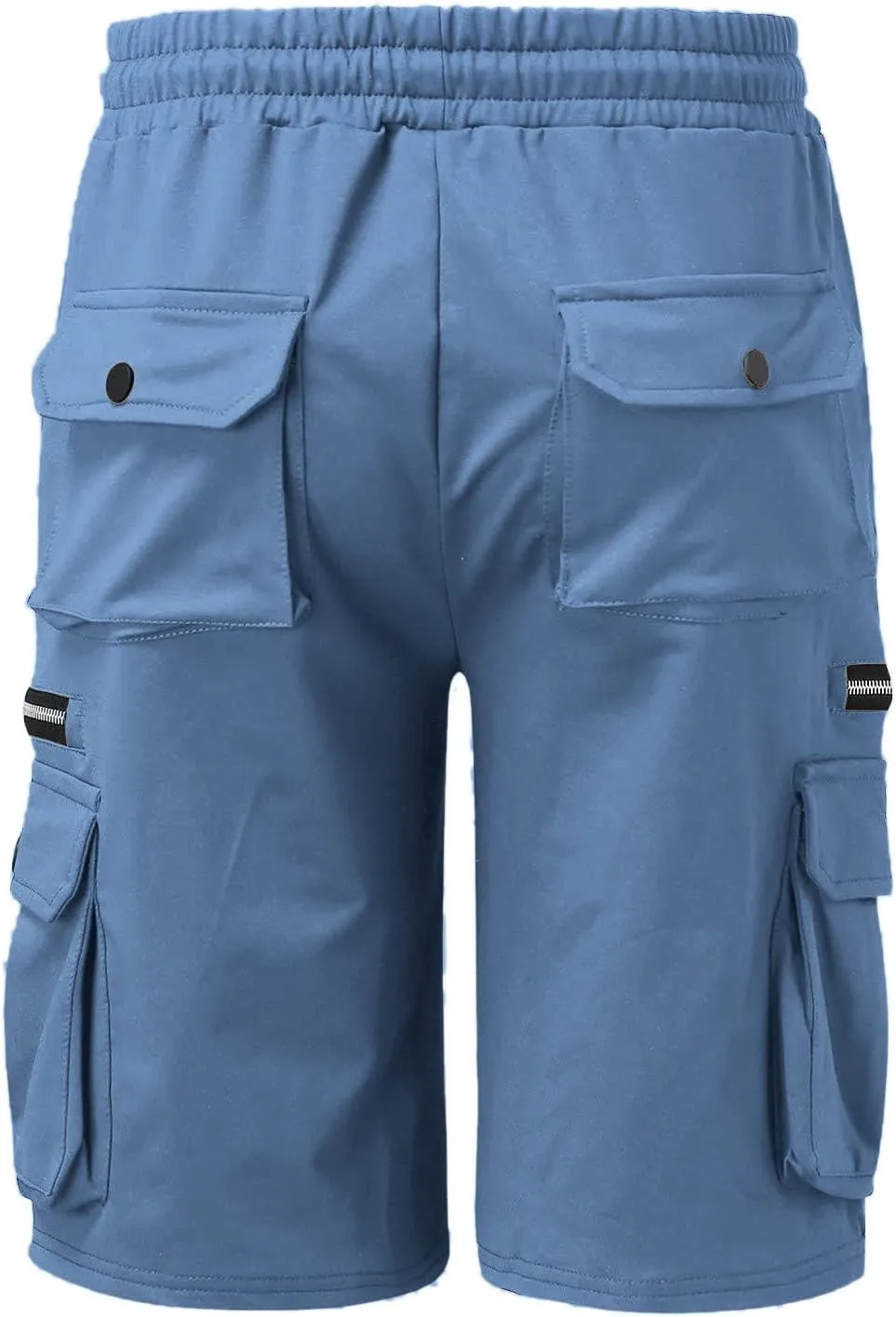 Men's Cargo Shorts Elastic Waist Running Hiking Bermuda Quick Dry Lightweight Outdoor Short Pants with Multipockets