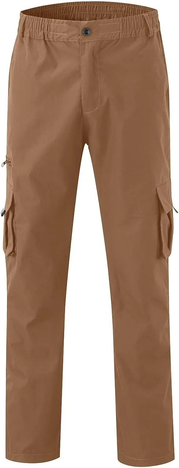 Men's Cargo Sweatpants Lightweight Drawstring Casual Joggers Loose Open Bottom Athletic Pants for Men with Pockets