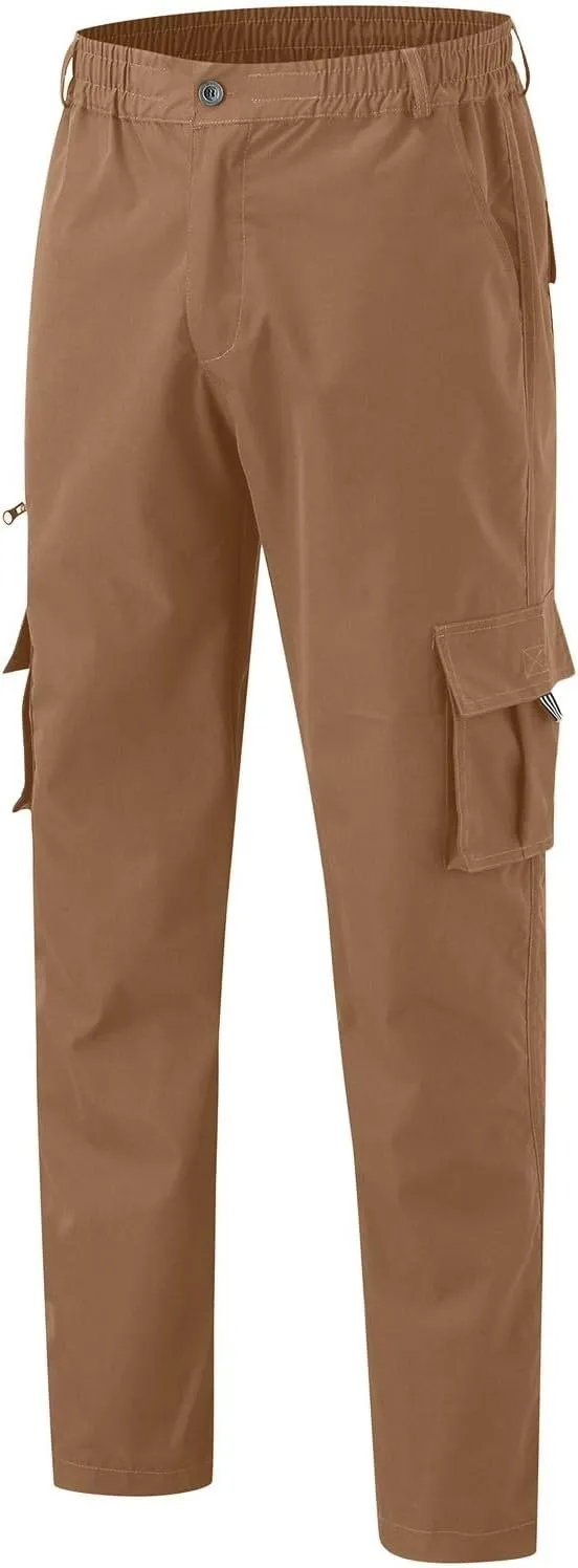 Men's Cargo Sweatpants Lightweight Drawstring Casual Joggers Loose Open Bottom Athletic Pants for Men with Pockets