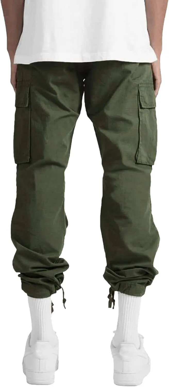 Men's Casual Cargo Pants Loose Loose Fit Hiking Trousers Athletic Pants Outdoor Wearing Pants with Pockets Joggers