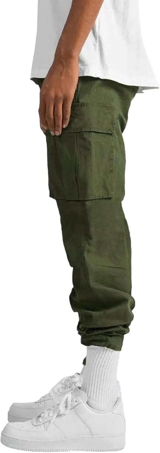Men's Casual Cargo Pants Loose Loose Fit Hiking Trousers Athletic Pants Outdoor Wearing Pants with Pockets Joggers