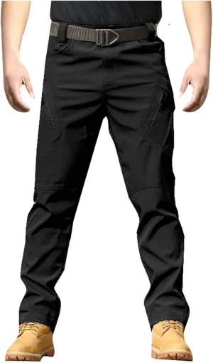 Mens Casual Cargo Pants Tactical Workout Sport Pants Multi-Pocket Straight Leg Trousers Running Joggers