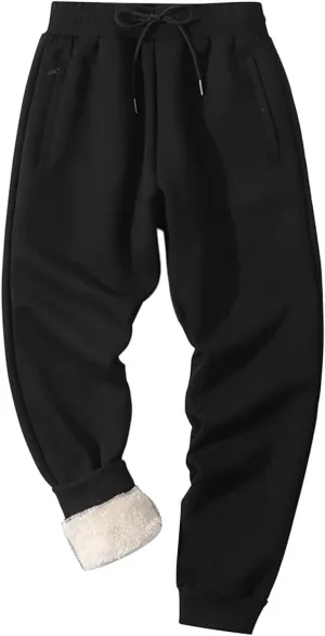 Mens Casual Cotton Sweatpants Drawstring Elastic Waist Wide Leg Pant Loose Fit Baggy Pants House Trousers