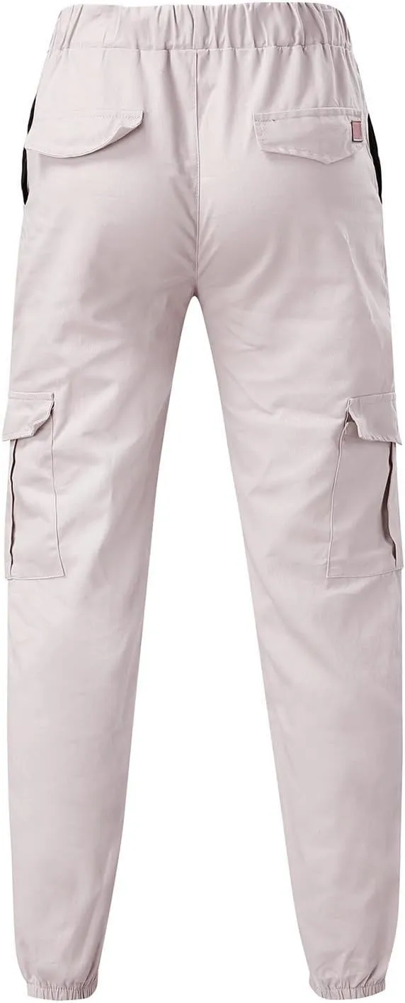Men's Casual Solid Color Sweatpants Multi Pockets Pants Hiking Athletic Trousers Outdoor Wearing Pants with Pockets
