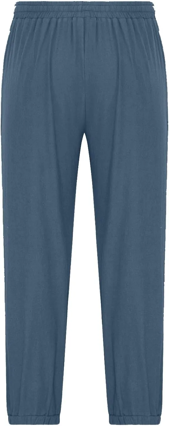 Men's Cotton Linen Pants Elastic Waist Lightweight Casual Sweatpants Slim Fit Yoga Summer Beach Pants with Pockets