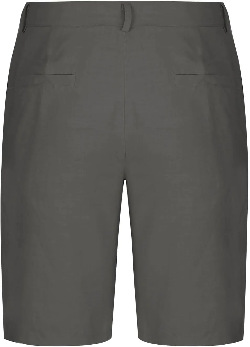 Mens Cotton Linen Shorts Flat Front Business Casual Dress Pants Button Up Elastic Waist Summer Beach Slim Fit Short
