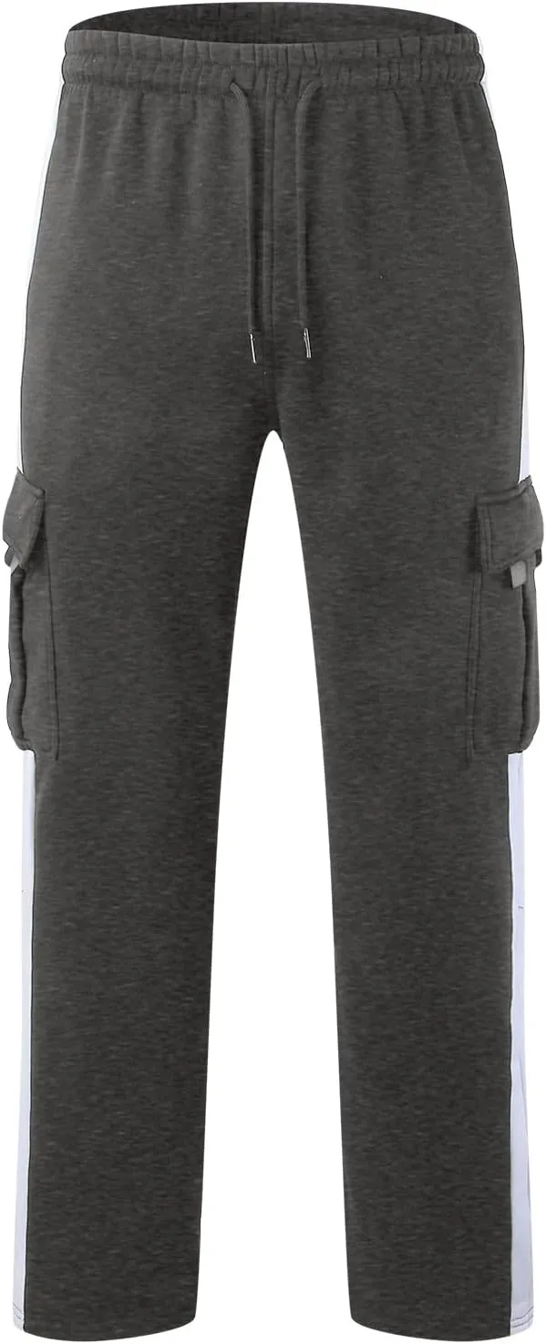 Men's Cotton Sweatpants Baggy Drawstring Elastic Waist Running Workout Gym Track Golf Chino Work Multi Pants