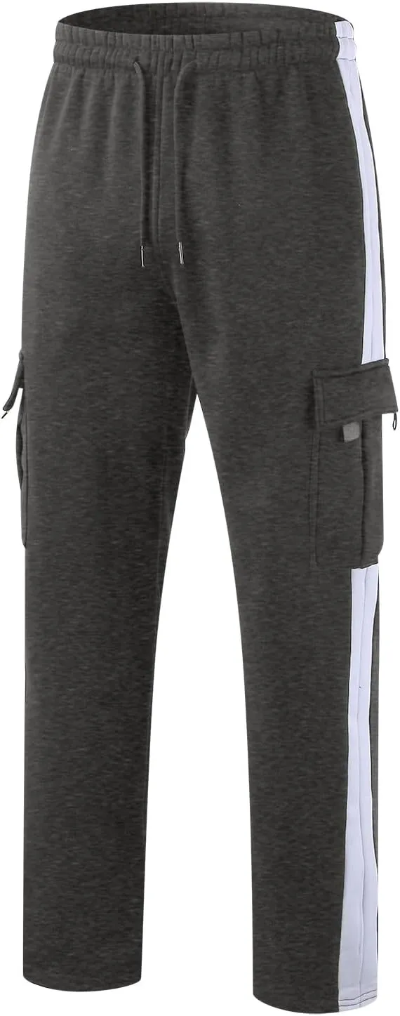 Men's Cotton Sweatpants Baggy Drawstring Elastic Waist Running Workout Gym Track Golf Chino Work Multi Pants