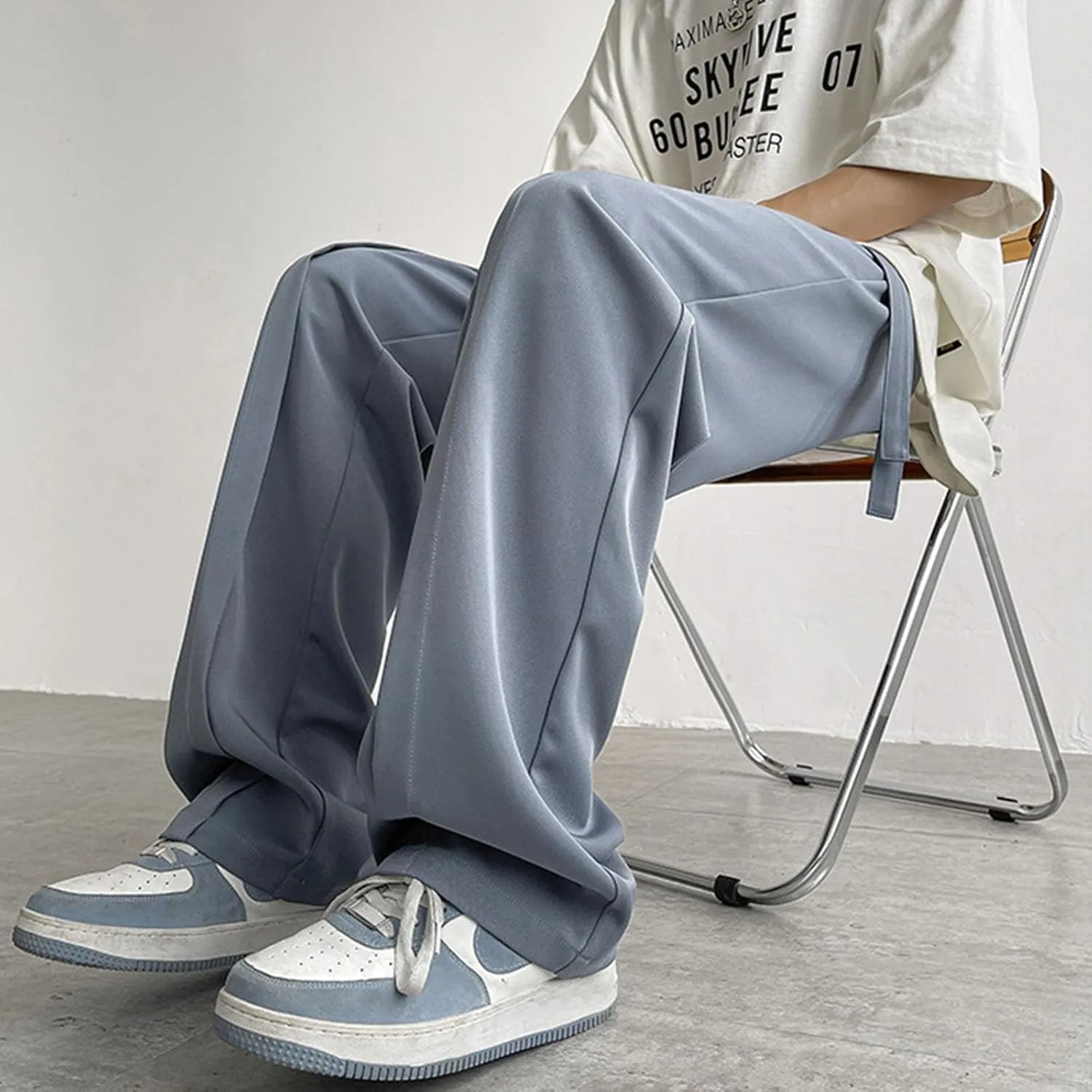 Mens Fast Dry Stretch Pants Ice Silk Joggers Cargo Pants Fashion Casual Sweatpants Work Pants Drawstring Trousers