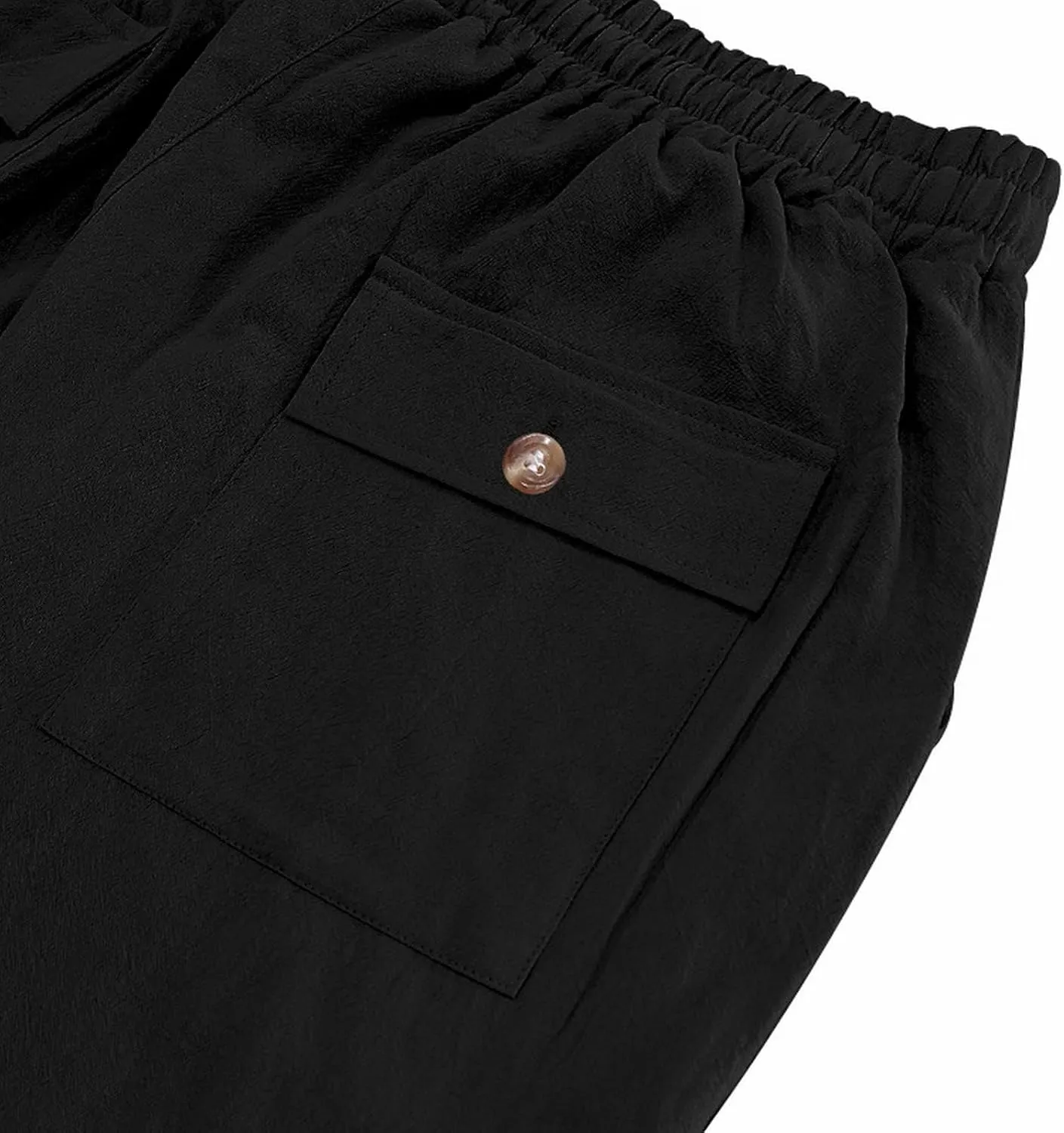 Men's Linen Pants 2 Pack Casual Pant Multipack Summer Outdoor Vacation Beach Trousers Open Bottom Slacks with Pockets