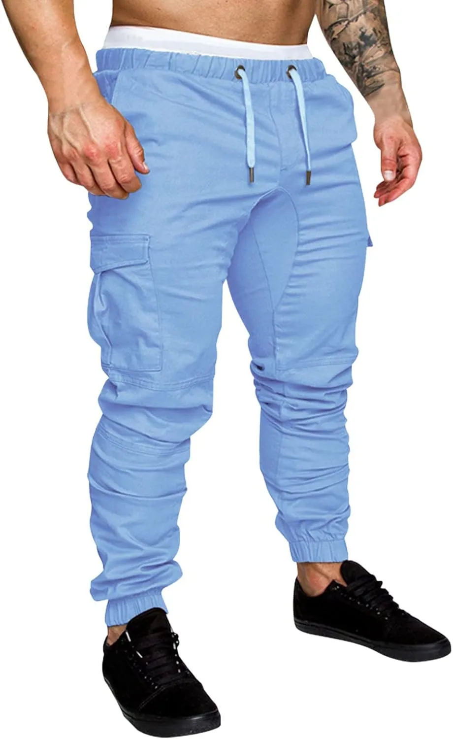 MenS Pants Casual Cotton Cargo Pants for Men Legging Joggers Athletic Pants Stitching Line Outdoor Hiking Trousers