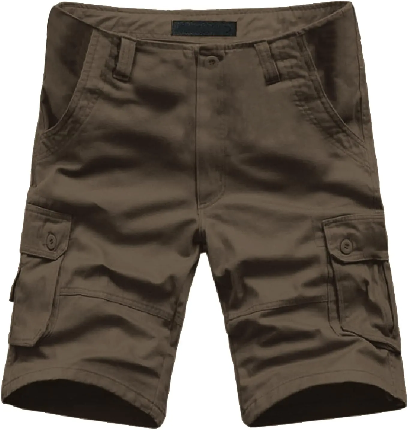 Mens Shorts Cargo Dress for Men Linen Summer Wear Woodland Camouflag Elastic Waist Khaki Dropped Shoulders