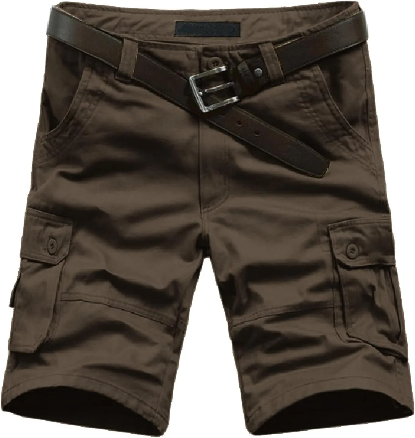 Mens Shorts Cargo Dress for Men Linen Summer Wear Woodland Camouflag Elastic Waist Khaki Dropped Shoulders