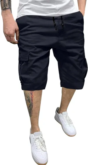 Men's Shorts Cargo Mens Cotton Men Casual Patriotic Elastic Waist for Summer Workwear Linen Big Tall Wear