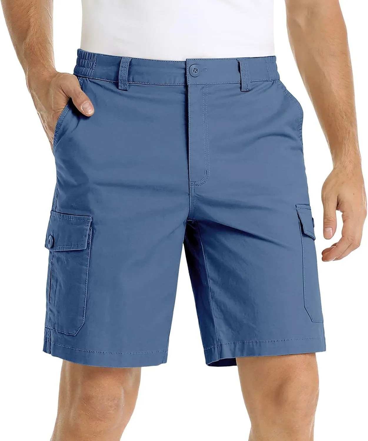 Mens Shorts Cargo White Linen Denim Slim Fit Men Khaki 5 Inch Personalised for Below Knee Men's Big Corduroy Plain