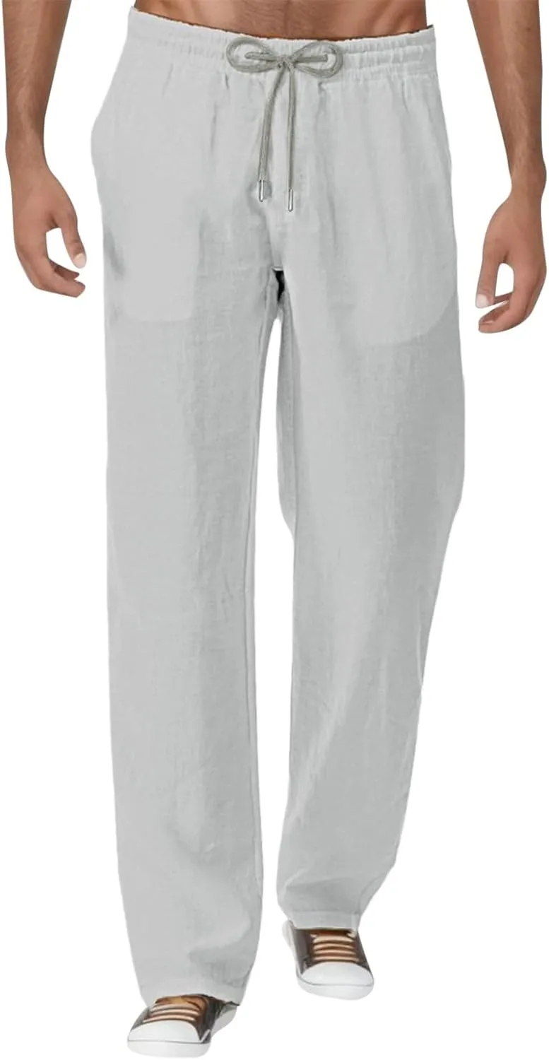 Mens Summer Lightweight Sweatpants Loose Fit Drawstring Joggers Outdoor Hiking Sports Trousers Casual Pants for Men