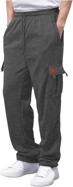 Men's Sweatpants Drawstring Sports Trousers Sport Pants Gym Joggers for Men Yoga Pants Loose Fleece Sweatpants
