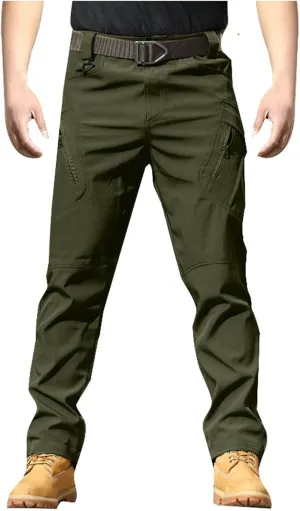 Men's Tactical Cargo Pants Hiking Joggers Running Workout Gym Track Golf Pants Summer Lightweight Trousers