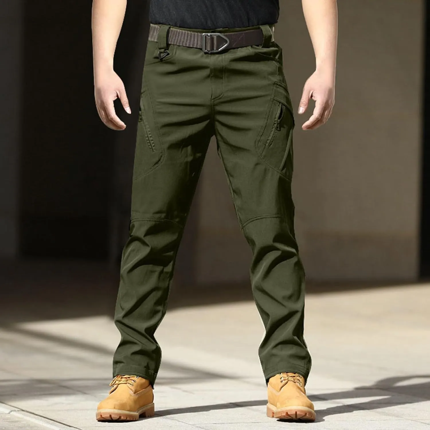 Men's Tactical Cargo Pants Hiking Joggers Running Workout Gym Track Golf Pants Summer Lightweight Trousers